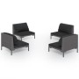 4-teilige Gartensofas und -kissen Kunstrattan dunkelgrau von , Gartensets - Ref: Foro24-3099803, Preis: 415,90 €, Rabatt: %