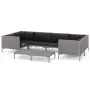 7-piece garden sofas and dark gray synthetic rattan cushions by , Garden sets - Ref: Foro24-3099927, Price: 549,15 €, Discoun...