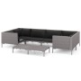 7-teilige Gartensofas und -kissen Kunstrattan dunkelgrau von , Gartensets - Ref: Foro24-3099927, Preis: 584,87 €, Rabatt: %