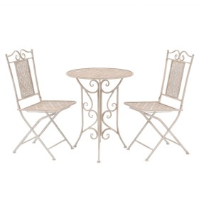 Garten-Bistrotisch und Stühle, 3 Stück, weißer Stahl von vidaXL, Gartensets - Ref: Foro24-43149, Preis: 234,43 €, Rabatt: %