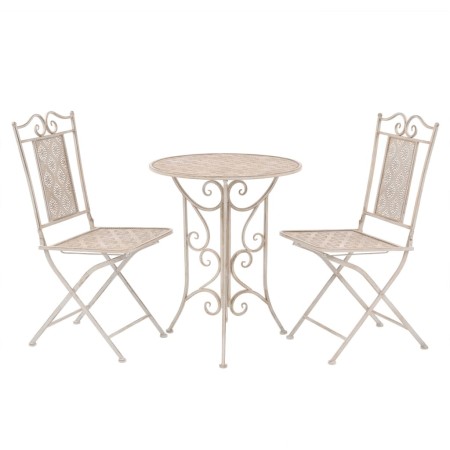 Garden bistro table and chairs 3 pieces white steel by vidaXL, Garden sets - Ref: Foro24-43149, Price: 240,27 €, Discount: %