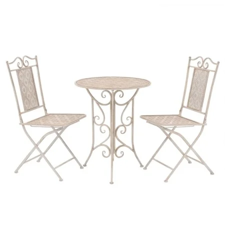 Garden bistro table and chairs 3 pieces white steel by vidaXL, Garden sets - Ref: Foro24-43149, Price: 222,95 €, Discount: %