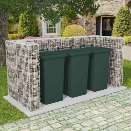 Gabions to hide a triple container 250x100x120 cm by vidaXL, Waste container supports - Ref: Foro24-142560, Price: 173,71 €, ...