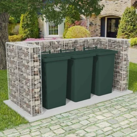 Gabions to hide a triple container 250x100x120 cm by vidaXL, Waste container supports - Ref: Foro24-142560, Price: 172,16 €, ...