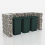 Gabions to hide a triple container 250x100x120 cm by vidaXL, Waste container supports - Ref: Foro24-142560, Price: 173,71 €, ...