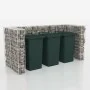 Gabions to hide a triple container 250x100x120 cm by vidaXL, Waste container supports - Ref: Foro24-142560, Price: 172,16 €, ...