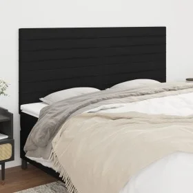 Headboards 4 units of black fabric 100x5x78/88 cm by , Headboards and footboards - Ref: Foro24-3116496, Price: 94,59 €, Disco...