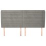 Kopfteil mit hellgrauen Samtohren 183x23x118/128 cm von , Kopf- und Fußteile - Ref: Foro24-3118156, Preis: 105,57 €, Rabatt: %
