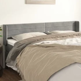 Light gray velvet headboard 183x16x78/88 cm by , Headboards and footboards - Ref: Foro24-3118968, Price: 56,37 €, Discount: %