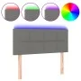 Headboard with LED in dark gray fabric 90x5x78/88 cm by , Headboards and footboards - Ref: Foro24-3121595, Price: 46,74 €, Di...
