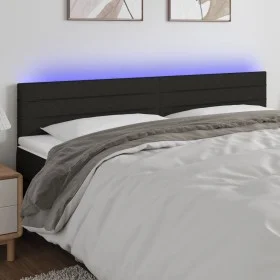 Kopfteil aus schwarzem Stoff mit LED 180x5x78/88 cm von , Kopf- und Fußteile - Ref: Foro24-3121768, Preis: 65,96 €, Rabatt: %