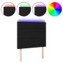 Headboard with LED lights black fabric 100x5x118/128 cm by , Headboards and footboards - Ref: Foro24-3122556, Price: 60,15 €,...