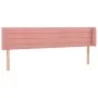 Pink velvet headboard with LED 183x16x78/88 cm by , Headboards and footboards - Ref: Foro24-3123441, Price: 74,55 €, Discount: %