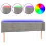 Hellgraues Samtkopfteil mit LED 183x16x78/88 cm von , Kopf- und Fußteile - Ref: Foro24-3123436, Preis: 65,33 €, Rabatt: %