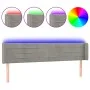 Light gray velvet headboard with LED 183x16x78/88 cm by , Headboards and footboards - Ref: Foro24-3123436, Price: 64,19 €, Di...
