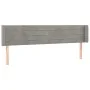 Light gray velvet headboard with LED 183x16x78/88 cm by , Headboards and footboards - Ref: Foro24-3123436, Price: 64,19 €, Di...