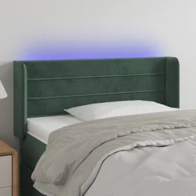 Dunkelgrünes Samtkopfteil mit LED 93x16x78/88 cm von , Kopf- und Fußteile - Ref: Foro24-3123415, Preis: 61,21 €, Rabatt: %