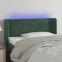 Dunkelgrünes Samtkopfteil mit LED 93x16x78/88 cm von , Kopf- und Fußteile - Ref: Foro24-3123415, Preis: 61,09 €, Rabatt: %