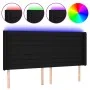 Black fabric headboard with LED 183x16x118/128 cm by , Headboards and footboards - Ref: Foro24-3124204, Price: 133,83 €, Disc...