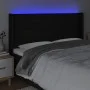 Black fabric headboard with LED 203x16x118/128 cm by , Headboards and footboards - Ref: Foro24-3124212, Price: 116,55 €, Disc...