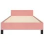 Pink velvet bed frame with headboard 90x190 cm by , Beds and slatted bases - Ref: Foro24-3125793, Price: 156,08 €, Discount: %