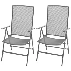 Stapelbare Gartenstühle 2 Einheiten aus grauem Stahl von vidaXL, Gartenstühle - Ref: Foro24-42716, Preis: 116,40 €, Rabatt: %