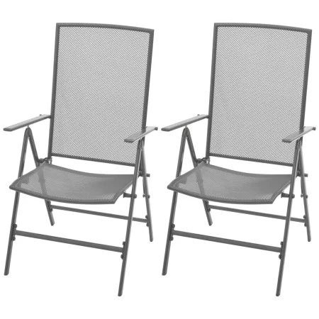 Stapelbare Gartenstühle 2 Einheiten aus grauem Stahl von vidaXL, Gartenstühle - Ref: Foro24-42716, Preis: 116,40 €, Rabatt: %
