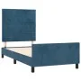 Dark blue velvet bed frame with headboard 90x200 cm by , Beds and slatted bases - Ref: Foro24-3125798, Price: 147,77 €, Disco...