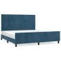 Dunkelblauer Samtbettrahmen mit Kopfteil 180x200 cm von , Betten und Lattenroste - Ref: Foro24-3125834, Preis: 220,93 €, Raba...