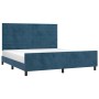 Dunkelblauer Samtbettrahmen mit Kopfteil 180x200 cm von , Betten und Lattenroste - Ref: Foro24-3125834, Preis: 227,79 €, Raba...