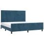 Dunkelblauer Samtbettrahmen mit Kopfteil 180x200 cm von , Betten und Lattenroste - Ref: Foro24-3125834, Preis: 220,93 €, Raba...