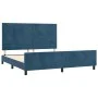 Dunkelblauer Samtbettrahmen mit Kopfteil 180x200 cm von , Betten und Lattenroste - Ref: Foro24-3125834, Preis: 220,93 €, Raba...