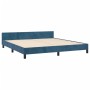 Dunkelblauer Samtbettrahmen mit Kopfteil 180x200 cm von , Betten und Lattenroste - Ref: Foro24-3125834, Preis: 227,79 €, Raba...