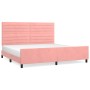 Estructura de cama con cabecero de terciopelo rosa 200x200 cm de , Camas y somieres - Ref: Foro24-3125841, Precio: 220,89 €, ...