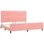 Pink velvet bed frame with headboard 200x200 cm by , Beds and slatted bases - Ref: Foro24-3125841, Price: 217,95 €, Discount: %