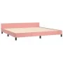 Pink velvet bed frame with headboard 200x200 cm by , Beds and slatted bases - Ref: Foro24-3125841, Price: 217,95 €, Discount: %