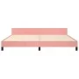Pink velvet bed frame with headboard 200x200 cm by , Beds and slatted bases - Ref: Foro24-3125841, Price: 217,95 €, Discount: %