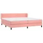 Box spring bed with pink velvet mattress 200x200 cm by , Beds and slatted bases - Ref: Foro24-3127576, Price: 536,20 €, Disco...