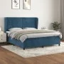 Box spring bed with dark blue velvet mattress 180x200 cm by , Beds and slatted bases - Ref: Foro24-3129289, Price: 631,72 €, ...