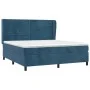 Box spring bed with dark blue velvet mattress 180x200 cm by , Beds and slatted bases - Ref: Foro24-3129289, Price: 631,72 €, ...