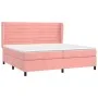 Box spring bed with pink velvet mattress 200x200 cm by , Beds and slatted bases - Ref: Foro24-3129296, Price: 611,92 €, Disco...