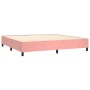 Box spring bed with pink velvet mattress 200x200 cm by , Beds and slatted bases - Ref: Foro24-3129296, Price: 623,78 €, Disco...