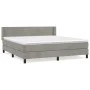 Box spring bed with light gray velvet mattress 180x200 cm by , Beds and slatted bases - Ref: Foro24-3131033, Price: 509,72 €,...