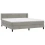 Box spring bed with light gray velvet mattress 180x200 cm by , Beds and slatted bases - Ref: Foro24-3131033, Price: 509,72 €,...
