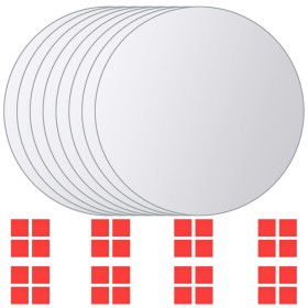 Runde Glasspiegelfliesen 8 Einheiten von vidaXL, Spiegel - Ref: Foro24-244463, Preis: 17,90 €, Rabatt: %