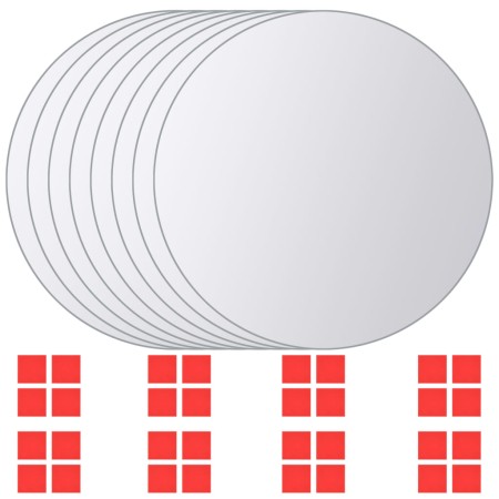 Round glass mirror tiles 8 units by vidaXL, Mirrors - Ref: Foro24-244463, Price: 17,90 €, Discount: %
