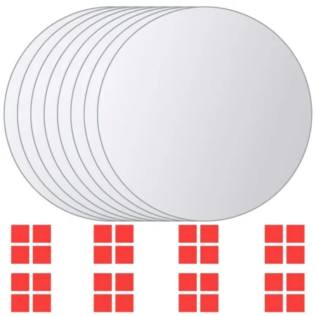 Runde Glasspiegelfliesen 8 Einheiten von vidaXL, Spiegel - Ref: Foro24-244463, Preis: 18,68 €, Rabatt: %