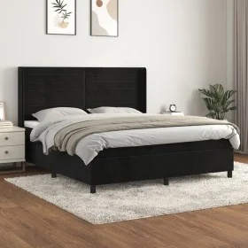 Box spring bed with black velvet mattress 180x200 cm by , Beds and slatted bases - Ref: Foro24-3132755, Price: 585,40 €, Disc...