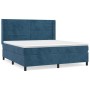 Box spring bed with dark blue velvet mattress 180x200 cm by , Beds and slatted bases - Ref: Foro24-3132757, Price: 624,69 €, ...