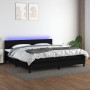 Box spring bed mattress and LED lights black fabric 200x200 cm by , Beds and slatted bases - Ref: Foro24-3133263, Price: 585,...